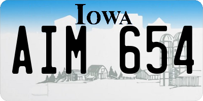 IA license plate AIM654