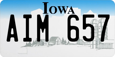 IA license plate AIM657