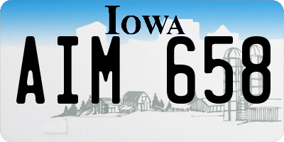 IA license plate AIM658
