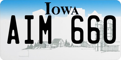 IA license plate AIM660