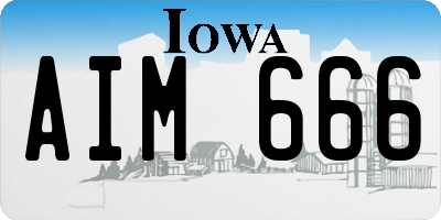 IA license plate AIM666