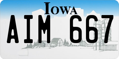 IA license plate AIM667