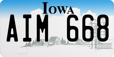 IA license plate AIM668
