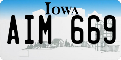 IA license plate AIM669