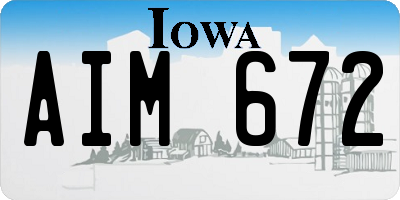 IA license plate AIM672