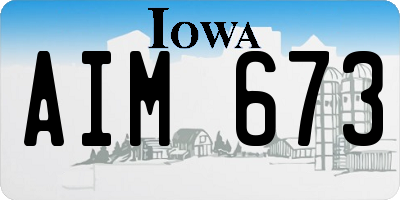 IA license plate AIM673