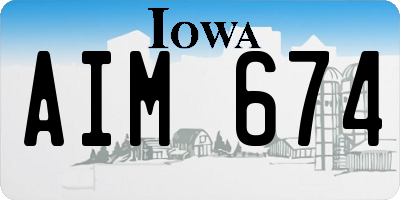 IA license plate AIM674