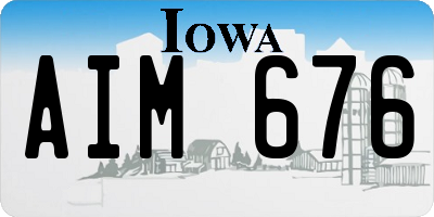 IA license plate AIM676