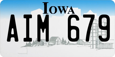 IA license plate AIM679