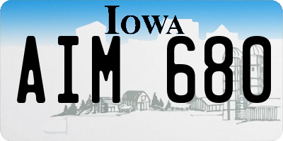 IA license plate AIM680