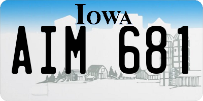 IA license plate AIM681