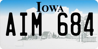 IA license plate AIM684