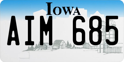 IA license plate AIM685