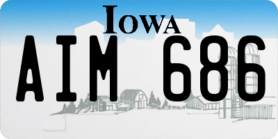 IA license plate AIM686