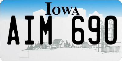 IA license plate AIM690