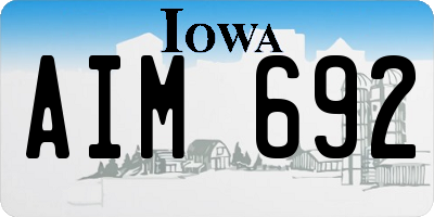 IA license plate AIM692