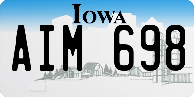 IA license plate AIM698