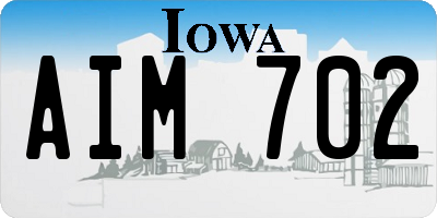 IA license plate AIM702