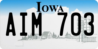 IA license plate AIM703