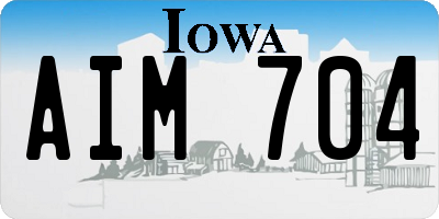 IA license plate AIM704