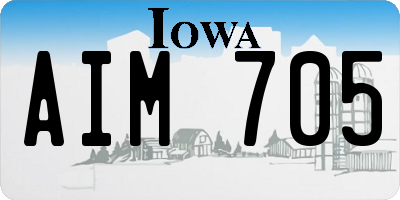 IA license plate AIM705