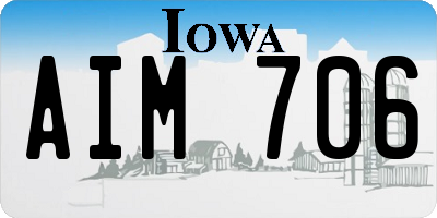 IA license plate AIM706