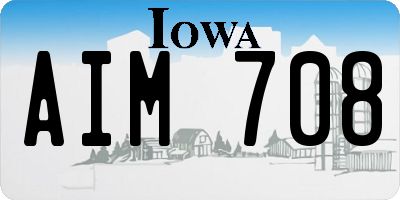 IA license plate AIM708