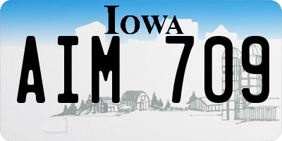 IA license plate AIM709