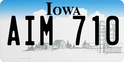 IA license plate AIM710