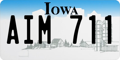 IA license plate AIM711