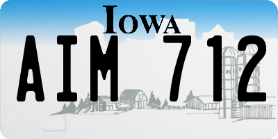 IA license plate AIM712