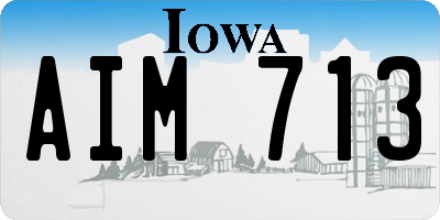 IA license plate AIM713