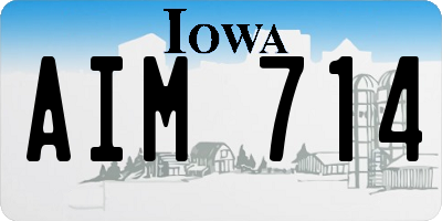 IA license plate AIM714