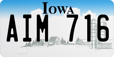 IA license plate AIM716