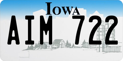 IA license plate AIM722