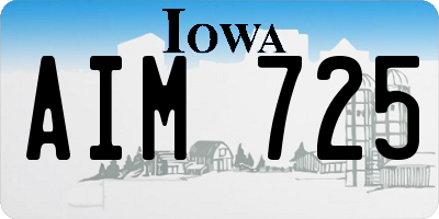 IA license plate AIM725
