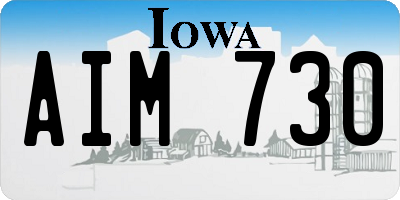 IA license plate AIM730