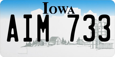 IA license plate AIM733