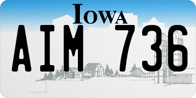 IA license plate AIM736