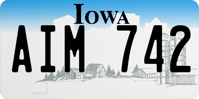 IA license plate AIM742