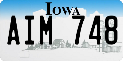 IA license plate AIM748