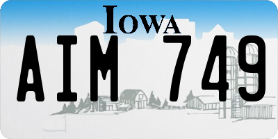 IA license plate AIM749