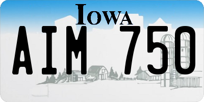 IA license plate AIM750