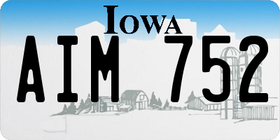 IA license plate AIM752