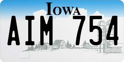 IA license plate AIM754