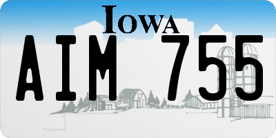 IA license plate AIM755