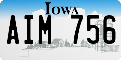 IA license plate AIM756