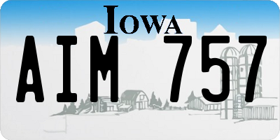 IA license plate AIM757