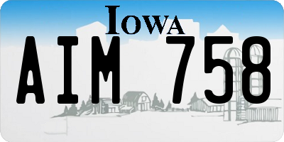 IA license plate AIM758