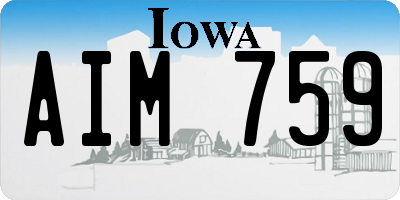 IA license plate AIM759